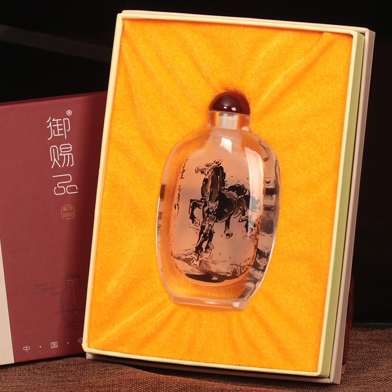 御賜品手繪內畫鼻煙壺 中國風特色手工藝創意鼻煙瓶擺件 商務禮品